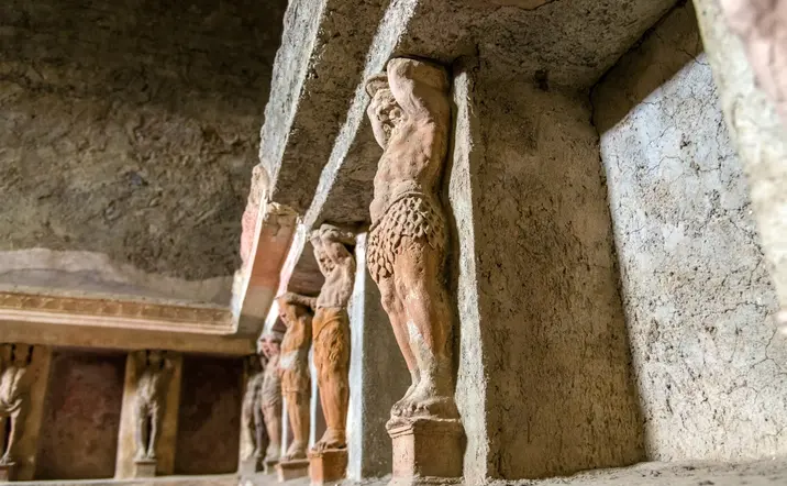 Interior de las termas de Stabia, en Ppompeya, las más antiguas de la ciudad, construidas entre el siglo IV y el III a.C.