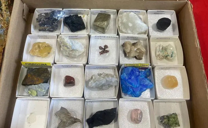 Diferentes tipos de minerales que se verán durante esta actividad.