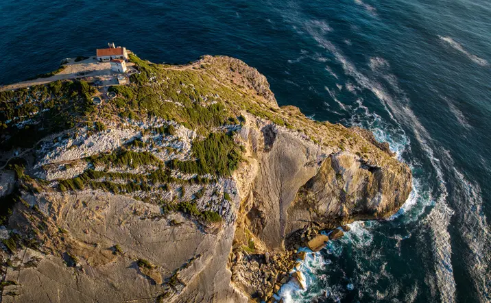 Vista aérea del cabo de Espichel, Sesimbra